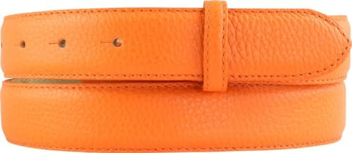 BELTINGER Wechselgürtel aus gemasertem Leder mit Steppnaht ohne Schnalle 3 cm | Modischer Druckknopf-Gürtel mit Pigmentprägung 30mm Damen
