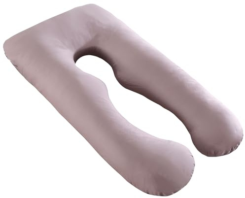 Oemmie Seitenschläferkissen XXL U-Form 140x80 cm für Schwangere, Grau