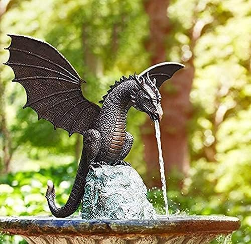 Drache Wasser Spray Brunnen Statue, Drache Druck Wasser Statue, Garten Kreativität Dekor Statue, Harz Brunnen Statue, Brunnen Kunstwerk, Garten Dekorationen Kunsthandwerk