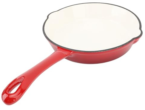 Hztyyier Enameled Frying Pan, Cast Iron Skillet, Nonstick Frying Pan for Cooking, Grilling, and Camping (20cm)
