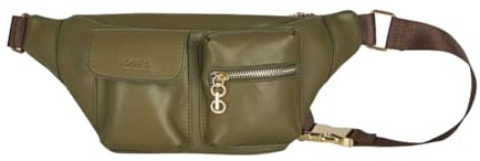 LOOKS by Wolfgang Joop - Gürteltasche Oliv - Kleine Crossbody‑ & Hüfttasche mit Reißverschluss - 33 x 15 x 1 cm - Lederimitat & Nylon‑Gurt - Stylisch und funktional