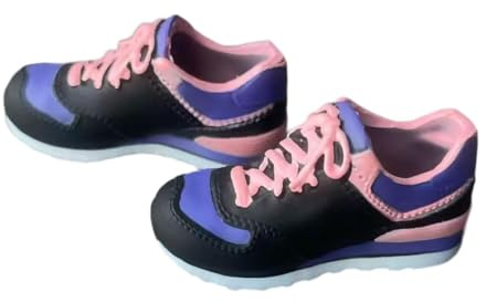 Amagogo 1/6 Puppenschuhe, Mini-Sportschuhe, Bequeme Miniatur-Laufschuhe, Puppenkleidung und Dekoration, Schuhwerk für 12-Zoll-Actionfiguren (Weiblich), Schwarz und Pink