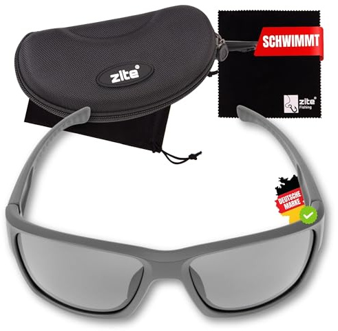 Zite Fishing Polarisationsbrille | Orus | Polbrille Angeln verspiegelt | UV400 & Schwimmfähig | Ultraleichte Angelbrille mit Hardcase & Tasche | Angelbrille polarisiert zum Angeln, Fishing Glasses