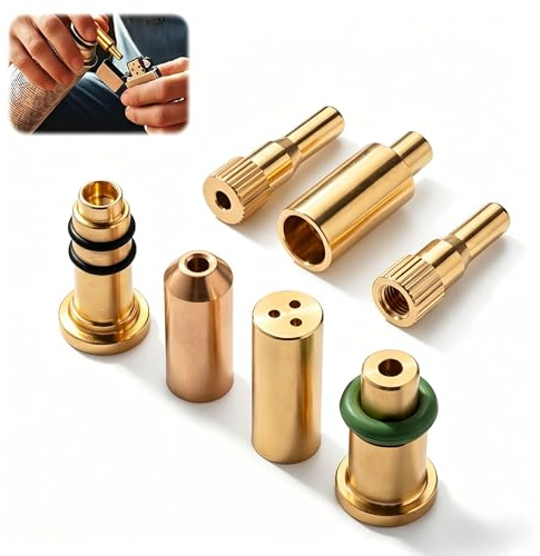 Gas Nachfulladapter für Feuerzeug Ersatzset für S.T.D Zünder Butane Adapter | 7-in-1 Gas Nachfülladapter für Feuerzeug, Du-pont Lighter Refill Zubehör, Feuerzeugersatzteil, Gelb/Rot/Grün/Blau Kappen