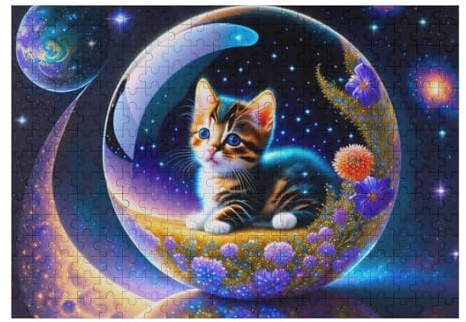 1000pcs(38x26cm) Puzzles Für Teenager Cosmic Kitten Globe Puzzles Für Erwachsene Anti-Stress-Spielzeug Wanddekoration Geschenke Zur Stressreduzierung 1000pcs(38x26cm)