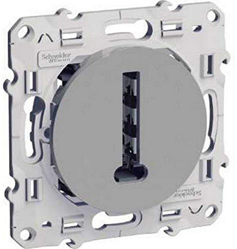 Schneider - Prise téléphone en T 8 contacts à vis - Aluminium - Odace