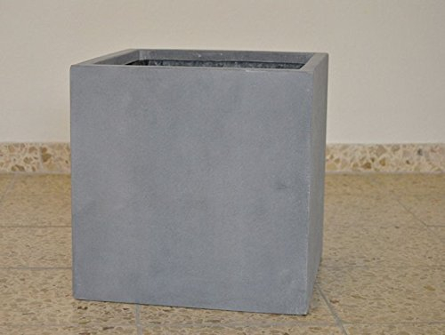 Elegant Einrichten Pflanzkübel, Blumenkübel Fiberglas quadratisch 60x60x60cm grau.