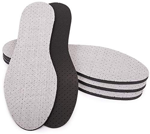 SULPO Aktivkohle Einlegesohlen gegen Schweißfüße Schuheinlagen / 4 Paare/Grau/Größe 36-46 (46)