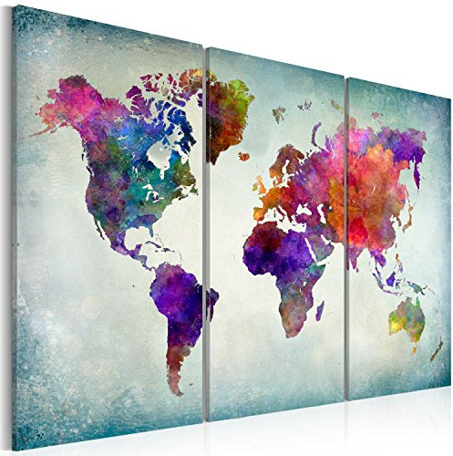 B&D XXL - Pinnwand Pinboard Karte Landkarte, 90x60 cm, Geschenkidee, Büro