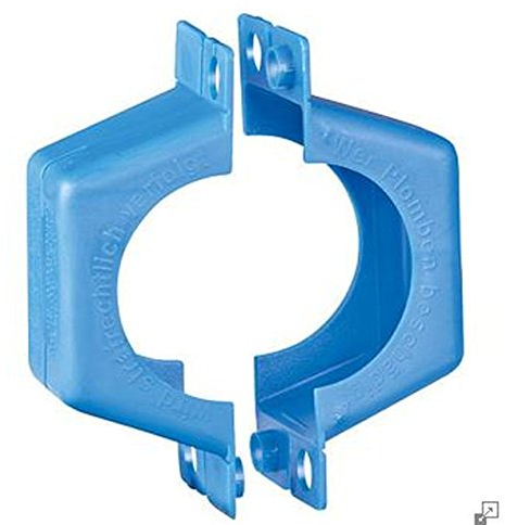 Plombierschelle 1/2 DN15 Kunststoff-blau Zweiteilig (Set aus 2 Halbschalen)
