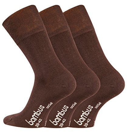 TippTexx 24 12 Paar Bambussocken Socken mit GERUCHS-KILLER Funktion und Antiloch-Garantie im Vorteilspack (as3, numeric, numeric_35, numeric_38, regular, regular, Braun)