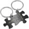 BOPREINA Personalized Gravur 2X Edelstahl 33*22mm Zwei Puzzle Schlüsselanhänger Partner Paare Liebe Freundschaft Schlüsselbund Schlüsselring Keychain (Schwarz, mit Gravur)