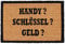 Relaxdays Kokosmatte ALLES DABEI?, Fußmatte aus Kokosfasern, rutschfeste Türmatte, Handy, 40x60cm, natur/schwarz