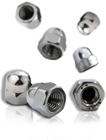 PROTECH 5 Stück Hutmuttern M3 Edelstahl aus rostfreiem A2 V2A Kappenmuttern Sechskantmuttern Muttern hohe Form DIN 1587 für Schrauben Gewindestangen