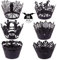 GWHOLE 36 Stück Cupcake Wrapper Halloween Muffinförmchen Papier Spinnennetz Kürbis Party Deko
