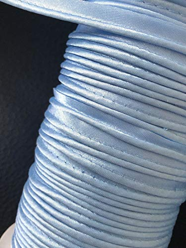 Slantastoffe Atlas Paspelband Satin Besatzband 3m, 5m (Hellblau, 5m)