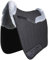 Engel Reitsport | SCHABRA4-D-SCH-SIL | Schabracke | Lammfell im Sattelbereich - Half Lined | Steppstoff | Fellkranz vorne & hinten | Dressur | Stoff schwarz Fell Silber