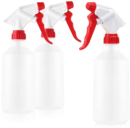COM-FOUR® 3X Botella de Spray - rociador de Bomba de Agua con Rosca 28/400 para el hogar, jardín, Taller, Coche - Botella de Spray con Boquilla Ajustable - 500ml (NBR)