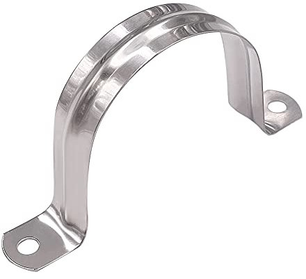 Xiedeai Hose Clamp Tool - 8 PCS 90mm Saddle Clip Pipe Fastener Holder Metal Strap Clips Two Hole Tube Strap Pipe Tube Conduit Fixed Pipe Rack