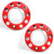 Promo Link - Lot de 2 cache-boulons de roue universels pour camion - En plastique poli brillant - 22,5 - Rouge