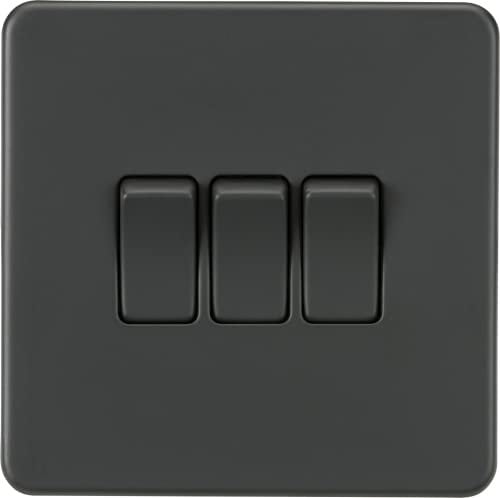 Screwless 10AX 3G 2-Way Switch, Anthracite