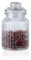 ORNAMI Ribbed Glass Storage Kitchen Jar with Airtight Lid (1L)