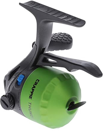 Lew's Crappie Thunder Underspin Fishing Reel, 4.3:1 Gear Ratio, Right or Left-Hand Retrieve, Crappie Thunder Green