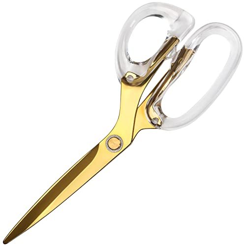 Belle Vous Paire de Ciseaux Polyvalents en Acier Inoxydable Doré - 23 cm - Poignées Souples & Confortables avec Lames Aiguisées - Bureau, École & Maison - Ciseaux Couture, Artisanat & Ciseaux Tissu