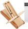 Kugelschreiber Set,2 Stück Bambus Holzkugelschreiber mit 4 Stück Kugelschreiberminen und Holzetui Box Einziehbarer Schwarzer Tinte Stifte Rollerball Gel Tintenstifte für Den Büroalltag und Zuhause