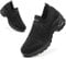 Womens Walking Shoes Slip On Trainers Arch Support Shoes Lightweight Running Shoes for Plantar Fasciitis Orthopedic Comfy Nurse Shoes Full Black UK 6.5
