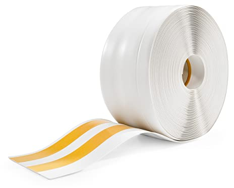 Weichsockelleiste Selbstklebend - 100 mm x 25 mm - Abschlussleiste, Breite Knickleiste - für Wände, Boden - PVC, Flexibel, Wasserdicht, Dekorativ - 5 Meter, Weiß