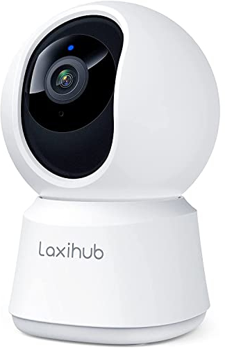 LAXIHUB 360°CAbdeckung Pan Tilt Indoor Security Camera, 2K Full HD Smart Baby Monitor Pet Camera mit Telefon APP, Nachtsicht, Zwei-Wege-Audio, Motion Sound Detection, arbeitet mit Alexa