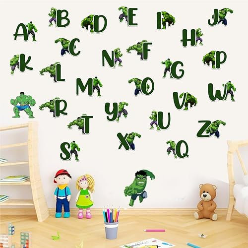 Seyal® Adesivo da parete Hulk A - Z Alphabet