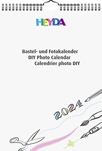 Heyda Bastelkalender 2024 1 Blatt = 1 Monat A4 Deckblatt: weiß, Monatsblätter: weiß