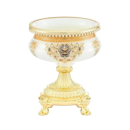 AMOLINCO Luxury Vintage High-End Footed Crystal Glass Decorative Fruit Bowl Centerpiece Dining Table Decorative Nuts Bowls, Eid Villa Hotel Home Decoration