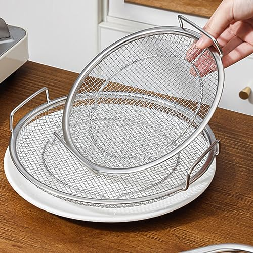 Qcwwy - Bandeja de Filtro de Aceite, Rejilla de Drenaje de Aceite para Freír, Estable de Acero Inoxidable, 22 cm / 8.7 pulgadas