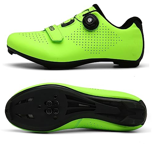 Fahrradschuhe für Männer und Frauen Mountainbike Schuhe SPD Schnalle Mountainbike Schuhe Rennrad Schuhe Entsperren Schuhe (38,Grün)