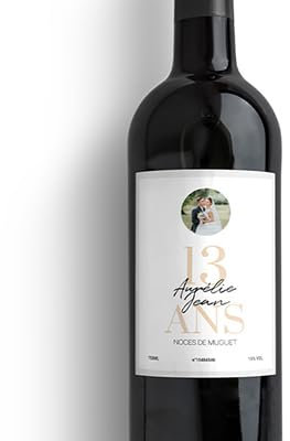 CADEAUX.COM - Bouteille de vin personnalisée anniversaire de mariage - Noces de Muguet