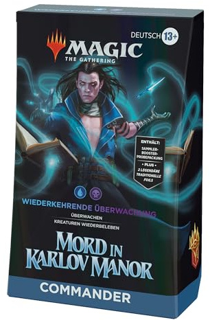 Magic: The Gathering – Mord in Karlov Manor Commander-Deck – Wiederkehrende Überwachung (Deck mit 100 Karten, Sammler-Booster-Probepackung mit 2 Karten und Zubehör) (deutsche Version)
