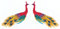 Pfau Vogel Bunt 2 Stück Aufnäher zum aufbügeln oder aufnähen Bügelbild Aufbügler für Kleidung gestickter Bügelpatch Applikation Patch Größe eines Vogels 11,8 x 8,0 cm