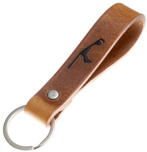 ELBERCRAFT® Schlüsselanhänger Leder Sylt in schwarz geprägt das kleine Geschenk zum Geburtstag für deinen Lieblingsmenschen Frauen oder Männer Souvenir