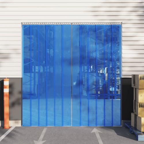 Camerina Tira de Cortina para Puertas PVC Azul 200x1,6 mm 10 m Cortinas Plastico para Exterior Opacas Cortina Tiras Puerta