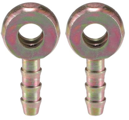 A ABSOPRO Bullone Banjo Universale 6mm ID Raccordo Adattatore per Tubo con Innesto per Auto e Moto in Metallo Tono Bronzo (Set di 2)