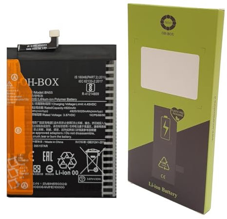 OH-BOX® Bateria Compatible con Xiaomi BN55 Redmi Note 9S