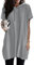 Dokotoo Kapuzenpullover Damen Hoodie Sommer Kurzarm mit Kapuze Pullover Sweatshirt Tops Oversize Tshirt Lässig Einfarbig T-Shirts Oberteile Grau 2XL