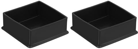 QUARKZMAN 2Pcs Embouts de Pied de Chaise Carrés en PVC, 80mm x 80mm OD, Noirs, Patins de Pied de Meuble, Capuchons de Protection de Sol pour Table de Patio, Armoire, Lit et Autres Meubles