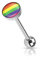 beyoutifulthings Zungen-piercing 2 Kugeln 5/7-mm GAY-PRIDE Silber Regenbogen Chirurgenstahl Barbell-s Stab-länge 16-mm