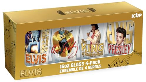 ICUP Elvis Portraits 4-teiliges Pint-Glas-Set