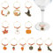 Sparkeads Lot de 12 breloques pour verres à vin d'Halloween - Étiquettes citrouille et chauve-souris - Breloques à vin en vrac pour verres à pied - Pour les vacances, les réunions de famille, les