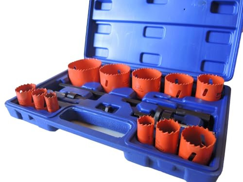 Sega a Tazza Bi-metallica, 15 pezzi Frese a Tazza per Metallo Alluminio, Legno, Pannelli in PVC, Pannelli in Plastica e Metallo Cartongesso da 19-76 mm, Seghe a Tazza